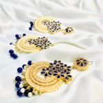 Royal Blue  Chand Bali and Tikka set - Image 6