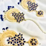 Royal Blue  Chand Bali and Tikka set - Image 11