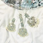 Silver Asian Jhumki and tikka Pearl Set - Image 7