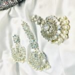 Silver Asian Jhumki and tikka Pearl Set - Image 2