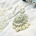 Silver Asian Jhumki and tikka Pearl Set - Image 5