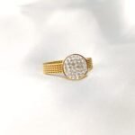Micro Chain Band Zircon Crystal Ring Golden Small/Medium / Large