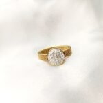 Micro Chain Band Zircon Crystal Ring Golden Small/Medium / Large - Image 2