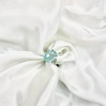 Elegant and timeless,Natural Blue Topaz Bow Ring combines sophistication with charm. Crafted from 925 sterling silver, it features an exquisite oval-cut blue topaz gemstone accentuated by a graceful bow design. Perfect for engagements, weddings, or as a statement accessory. - Image 3