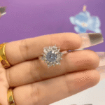 Dusty Blue Bridal Earrings – Light Sapphire Crystal Drop Set for Brides & Bridesmaids – Elegant Wedding Jewelry Set - Image 3