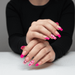 reusable nude pink coffin french funky 12 pcs nails set