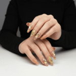 reusable bridal crystal beaded short coffin high quality 24 pcs nails set