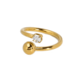 Rosamund 2 Oval Cute Dull Gold Rings - Image 2