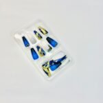 Reusable Midnight Blue crystals luminescent 12 Pcs Nail Set - Image 3