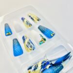 Reusable Midnight Blue crystals luminescent 12 Pcs Nail Set - Image 4