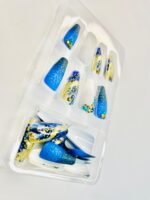 Reusable Midnight Blue crystals luminescent 12 Pcs Nail Set - Image 2