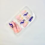 Reusable Nude Pink & Blue Marble 12 Pcs Nail set - Image 3
