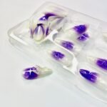 3D lilac crystal gel design almond mermaid 12 pcs nails set - Image 2