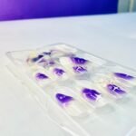 3D lilac crystal gel design almond mermaid 12 pcs nails set - Image 3