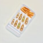reusable bridal crystal beaded short coffin high quality 24 pcs nails set - Image 3