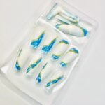 reusable marble glitter blue  12 pcs nails set - Image 2