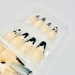 reusable nude black coffin french funky 12 pcs nails set - Image 6