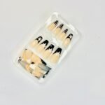 reusable nude black coffin french funky 12 pcs nails set - Image 5