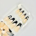 reusable nude black coffin french funky 12 pcs nails set - Image 3