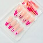reusable nude pink coffin french funky 12 pcs nails set - Image 4