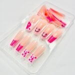 reusable nude pink coffin french funky 12 pcs nails set - Image 2