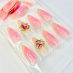reusable princess heart pink almond 24 pcs nails set - Image 4