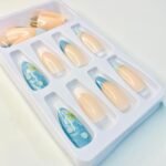 3D sky blue french pearl gel nail 12 pcs nails set - Image 4