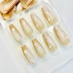 reusable marble glitter ombre coffin 12 pcs nails set - Image 3