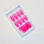 reusable Shocking pink plain 12 pcs nails set - Image 2
