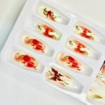 reusable printed white butterfly funcky 24 pcs nails set - Image 2