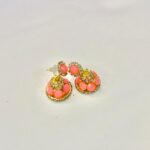 baby pink crystal jhumar jhumki - Image 2