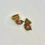 desi metalic beaded jhumki
